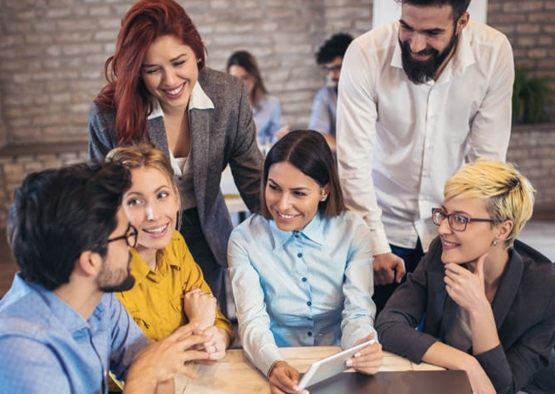Notebook with pen and tea cup